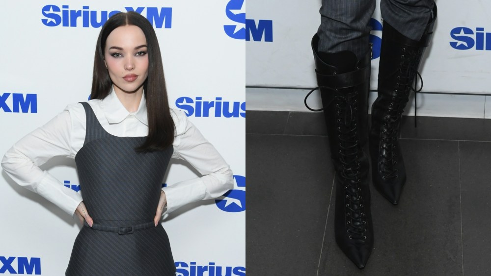 Dove Cameron of the cast of '56 Days' visits SiriusXM Studios on Feb. 17, 2026 in New York City.