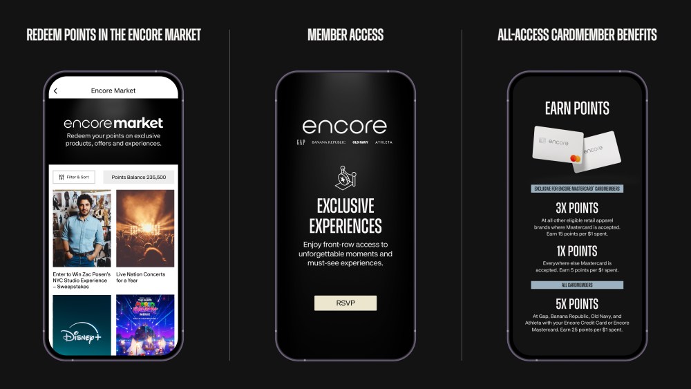 Encore, the new Gap loyalty program.