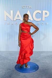 Mayowa Sobamowo at the 57th NAACP Image Awards held at the Pasadena Civic Auditorium on February 28, 2026 in Los Angeles, California.