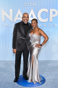 Thomas Miles and Jacqueline Miles at the 57th NAACP Image Awards held at the Pasadena Civic Auditorium on February 28, 2026 in Los Angeles, California.