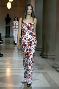 Model on the catwalk (Photo by George Chinsee/WWD/Penske Media via Getty Images)