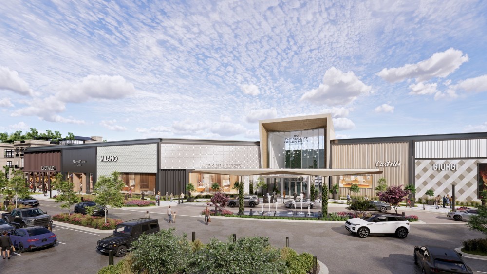 Rendering of The Mall at Green Hills in Nashville after being redeveloped.