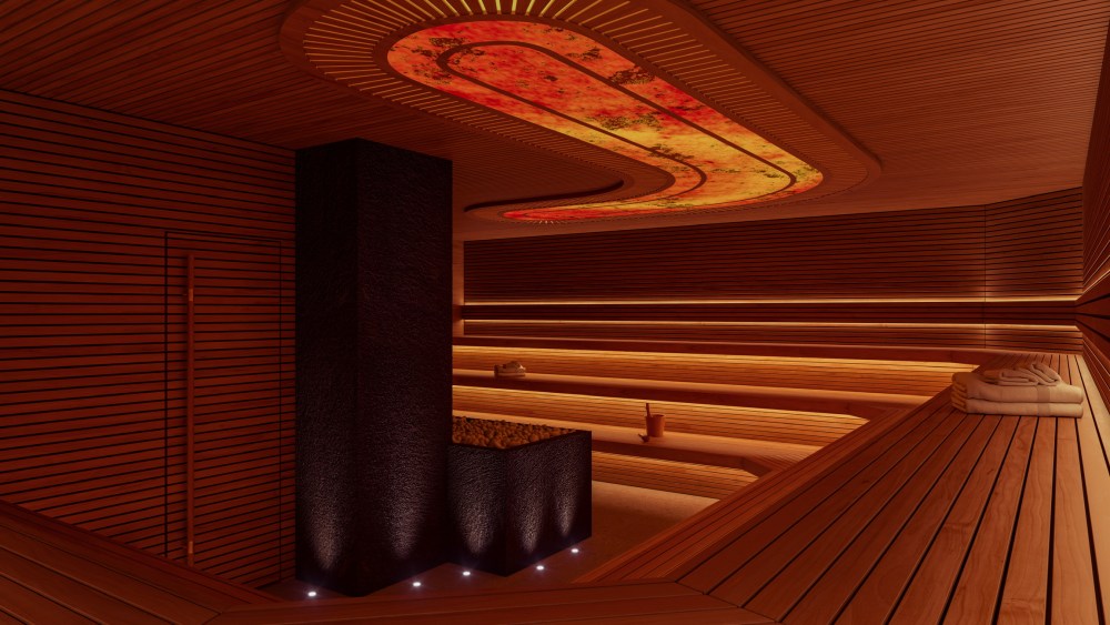 A rendering of Sant Roch's sauna