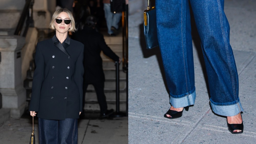 On Saturday night, Julianne Hough attended Khaite's fall 2026 show in open-toe mules.