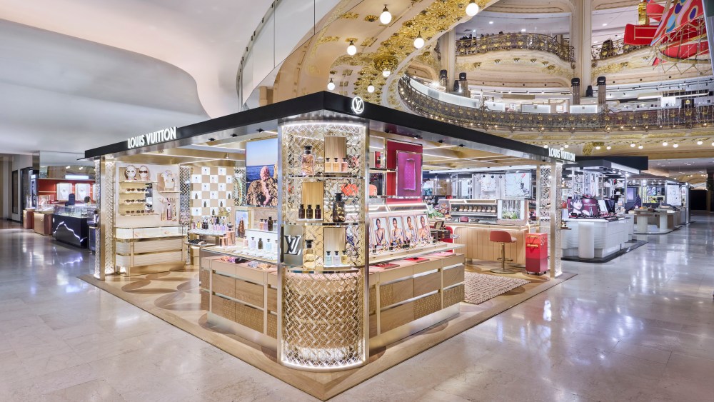 Louis Vuitton's beauty corner in Galeries Lafayette's Boulevard Haussmann flagship.