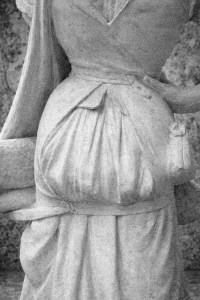 “Femininity as presence rather than performance. My inspiration was taken from the profoundly secular depictions of women in the La Dame à la licorne tapestries as well as Jules Coutan's La Porteuse de pain sculpture.” — Stephen Biga"