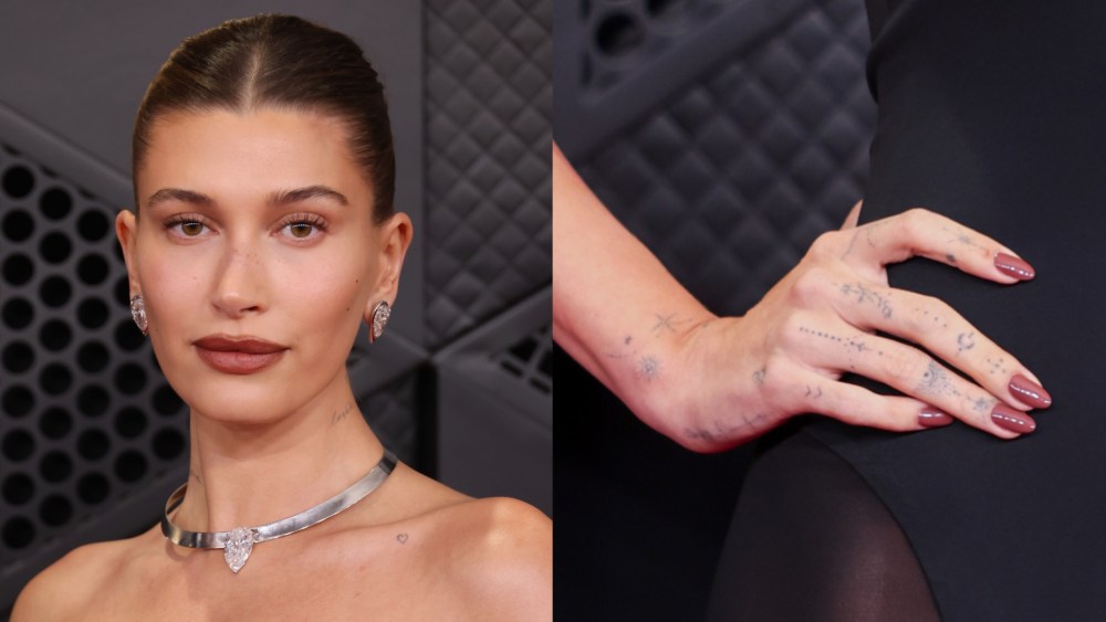 Hailey Bieber at the 2026 Grammys.