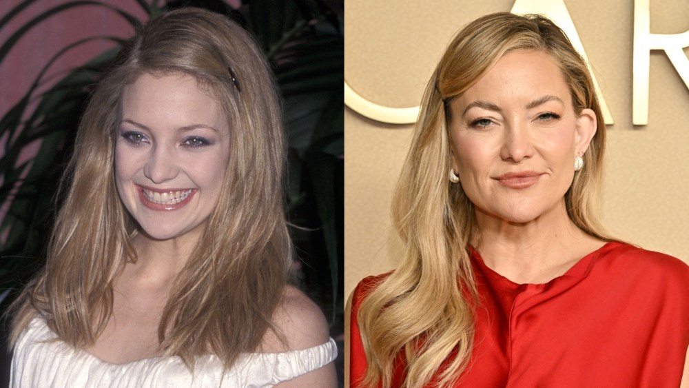 Kate Hudson at the Academy Awards Nominees Luncheon in 2001 and 2026.