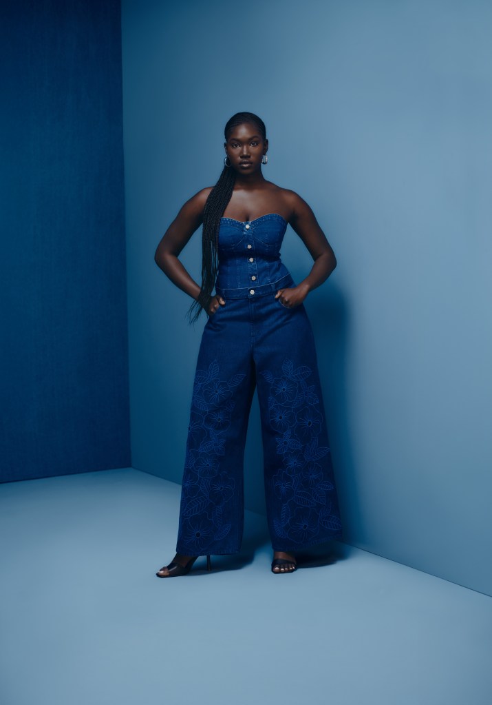 Waina Chancy of Atelier Ndigo in a look from the Gap x Harlem's Fashion Row collection