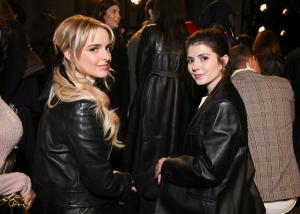 McKenna Grace and Emily Bader at the Coach fashion show as part of RTW Fall 2026 held at Cipriani on February 11, 2026 in New York, New York.