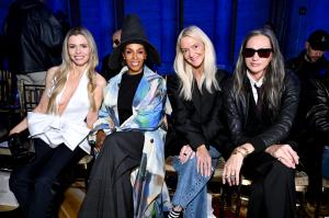 Elizabeth Sulcer, June Ambrose, Zanna Roberts Rassi and Jenna Lyons at the Prabal Gurung fashion show as part of RTW Fall 2026 on February 14, 2026 in New York, New York.