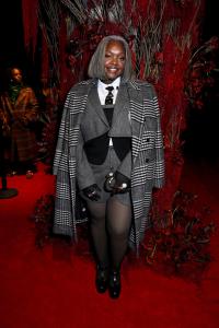 Ebony Taylor at the LaQuan Smith fashion show as part of RTW Fall 2026 held at Chelsea Industrial on February 14, 2026 in New York, New York.