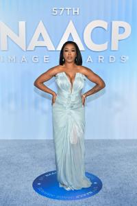 DomiNque Perry at the 57th NAACP Image Awards held at the Pasadena Civic Auditorium on February 28, 2026 in Los Angeles, California.