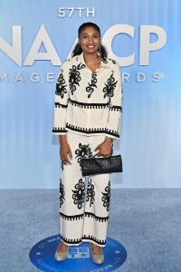 Angel McCoughtry at the 57th NAACP Image Awards held at the Pasadena Civic Auditorium on February 28, 2026 in Los Angeles, California.