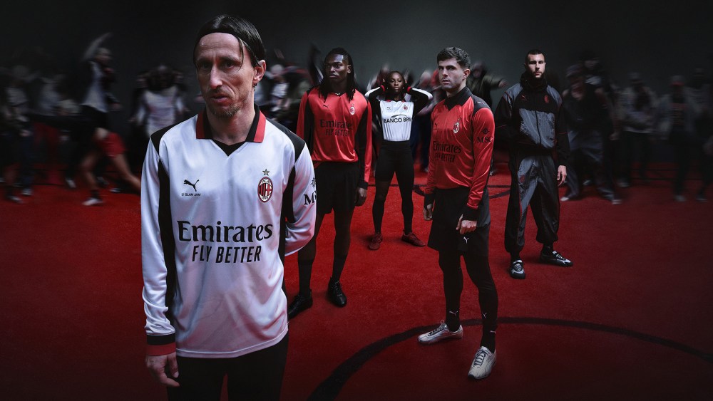 The campaign for the new AC Milan fourth kit designed by Puma in collaboration with Slam Jam.