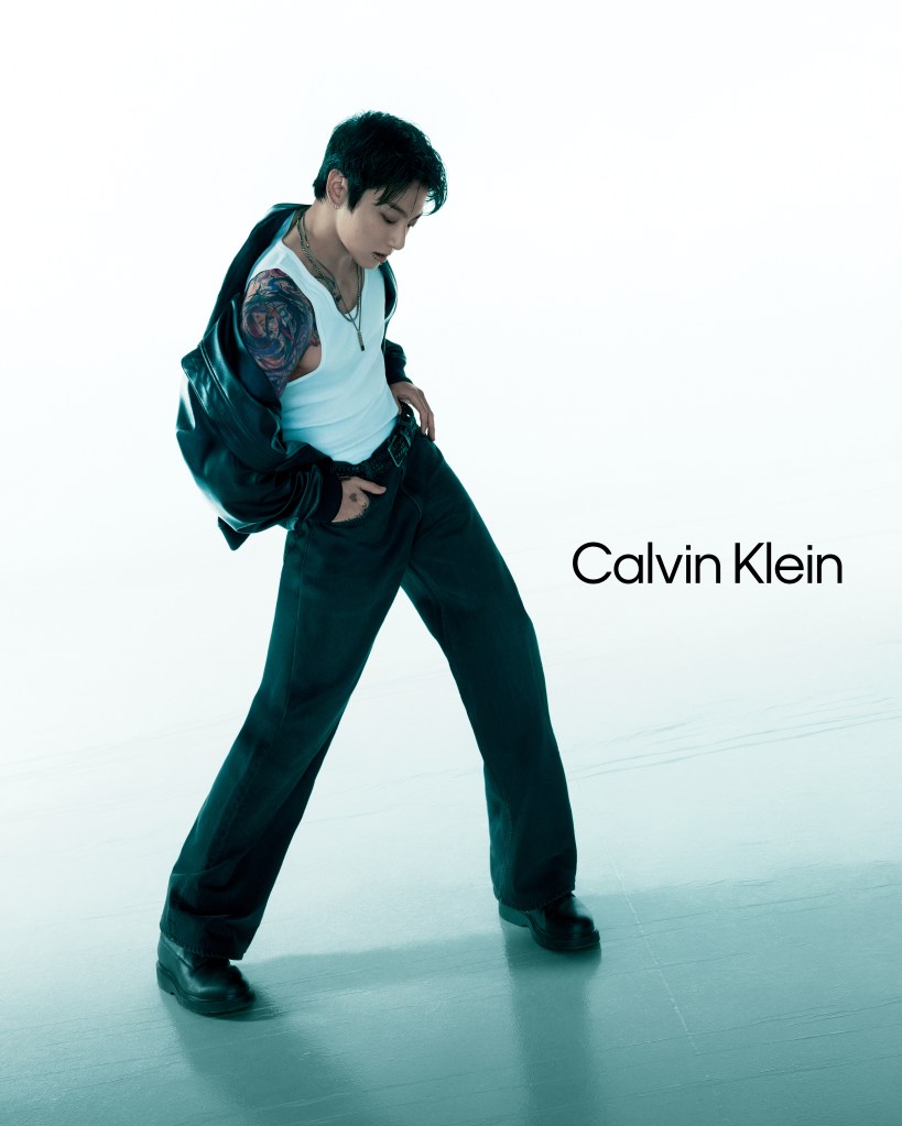Jung Kook in Calvin Klein's spring denim campaign.