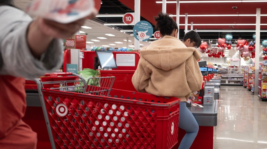 Customers shop at a Target store on February 10, 2026 in Chicago, Illinois.