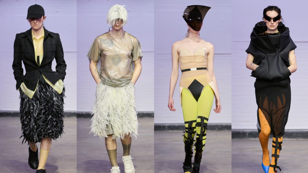 Two looks from Finnerty Mackay and two from Maxina Brewer, from left to right.