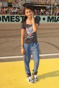 HOMESTEAD, FL - NOVEMBER 17: Zendaya is sighted at Homestead-Miami Speedway on November 17, 2013 in Homestead, Florida. (Photo by Larry Marano/FilmMagic)
