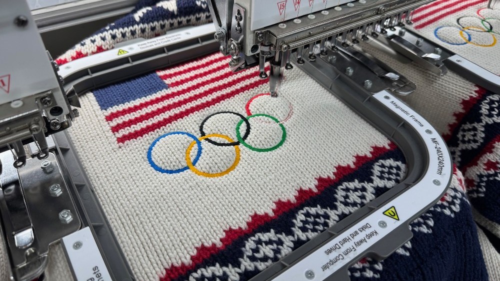 The Ralph Lauren Team USA opening ceremony sweater made from Shaniko wool by Andari in Los Angeles.