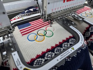 The Ralph Lauren Team USA opening ceremony sweater made from Shaniko wool by Andari in Los Angeles.