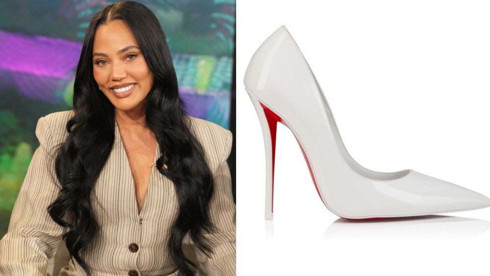 Ayesha Curry wearing Christian Louboutin's Miss Z pumps Tuesday's episode of "The Jennifer Hudson Show."