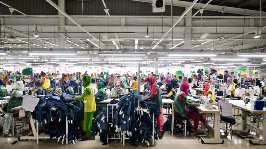 Garment workers at a factory in Tongi, near Dhaka.