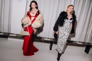 Adrienne Reau and Elena Matei at the Christian Cowan fashion show as part of RTW Fall 2026 on February 13, 2026 in New York, New York.
