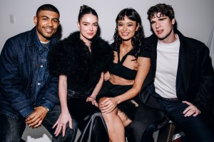 Branden Cook, Katherine Hughes, Sonia Mena and Spencer House at the Christian Cowan fashion show as part of RTW Fall 2026 on February 13, 2026 in New York, New York.