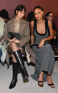 Rama Duwaji and Joan Smalls at the Diotima fashion show as part of RTW Fall 2026 on February 15, 2026 in New York, New York.