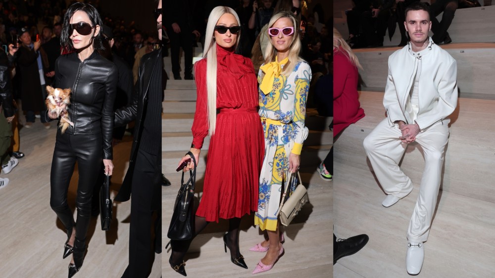 Celebrity's shoes at the Gucci fall 2026 show
