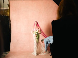 Backstage at Harris Reed Fall 2026 Ready-to-Wear Collection at London Fashion Week