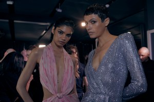 Backstage at Julien Macdonald Fall 2026 Ready-to-Wear Collection at London Fashion Week