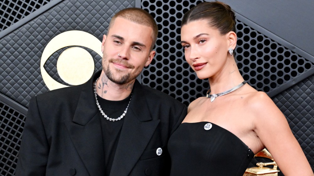 Justin Bieber and Hailey Bieber at the 68th GRAMMY Awards held at the Crypto.com Arena on February 01, 2026 in Los Angeles, California.