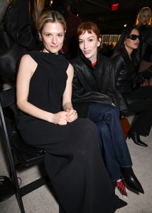 Louisa Jacobson and Britt Lower at the Kallmeyer fashion show as part of RTW Fall 2026 on February 13, 2026 in New York, New York.