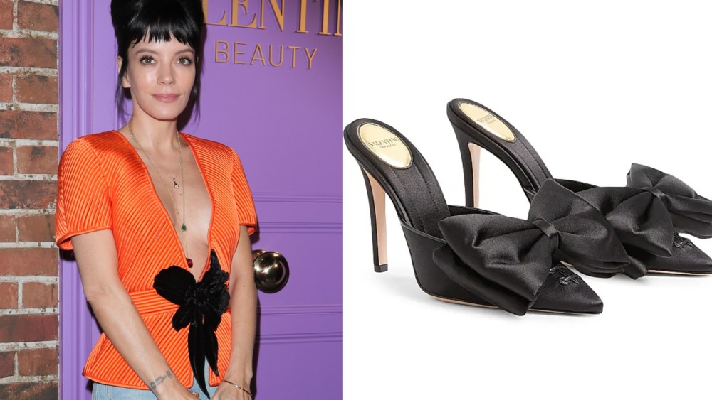 Lily Allen is seen arriving at the Valentino Beauty at House Party Soho on Thursday in London, England.