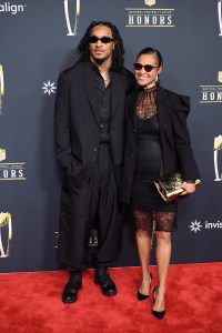 Grant Delpit and Endya Delpit at the 15th Annual NFL Honors held at the Palace of Fine Arts on February 05, 2026 in San Francisco, California.