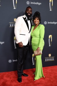 Demario Davis and Tamela Gill-Davis at the 15th Annual NFL Honors held at the Palace of Fine Arts on February 05, 2026 in San Francisco, California.