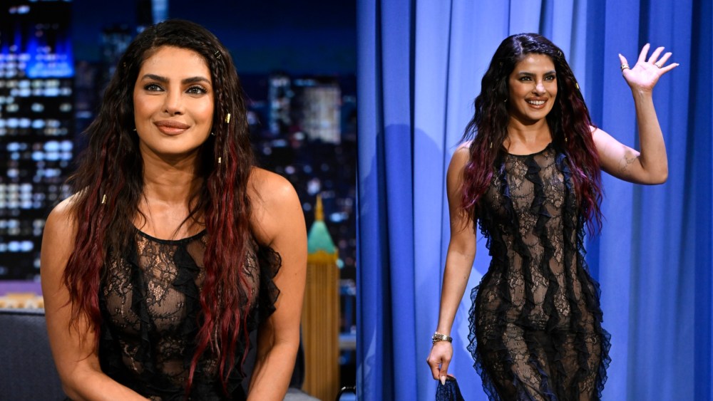 Priyanka Chopra Jonas wears Epuzer on "The Tonight Show Starring Jimmy Fallon" on Feb. 26 in New York City.