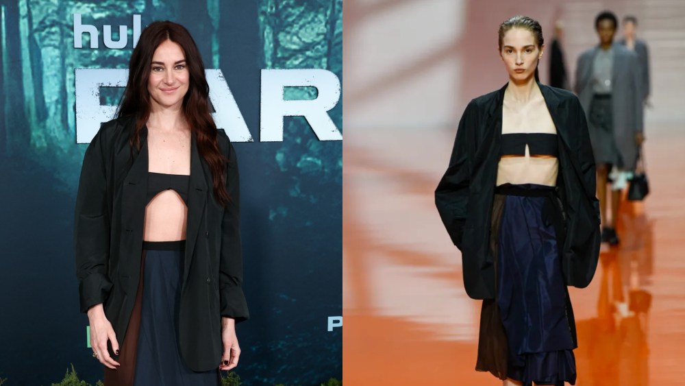 Shailene Woodley wears Prada's spring 2026 ready-to-wear collection at the "Paradise" Season Two premiere.