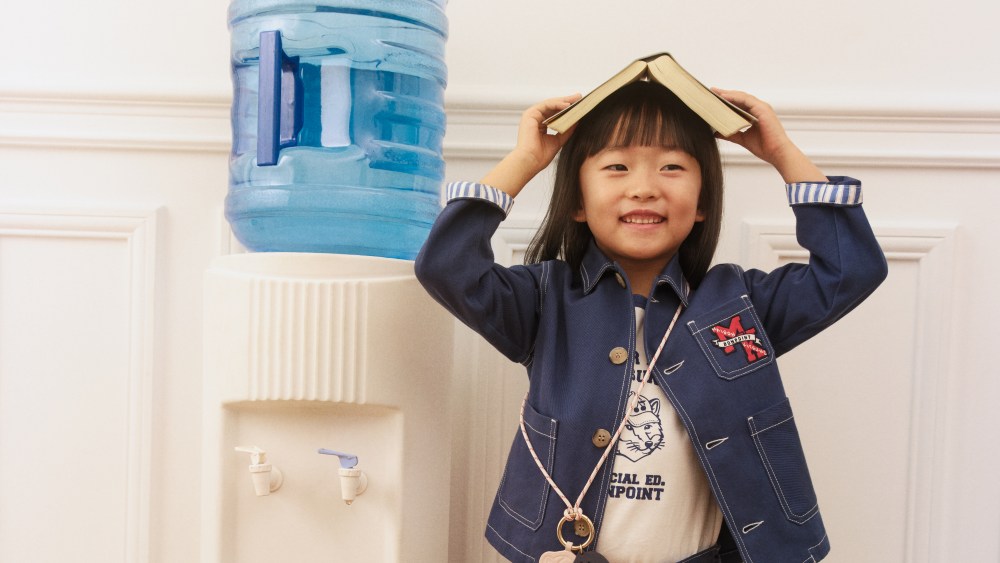 A look from Maison Kitsuné and Bonpoint's kids collab.