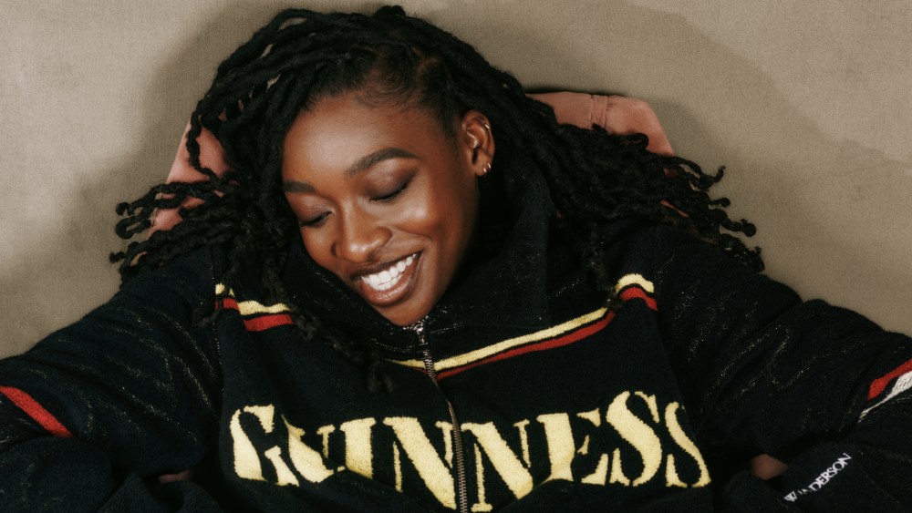 Little Simz in the ads for the new JW Anderson and Guinness collaboration.