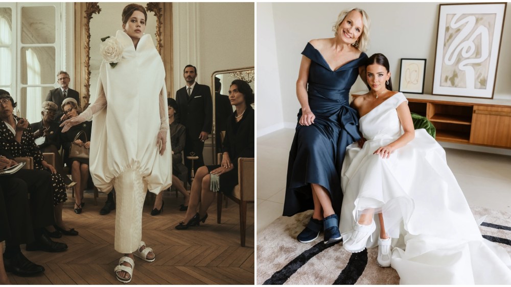 Left: Birkenstock x Danielle Frankel.
Right: Rachel Rigler and her mom wearing Sneex.