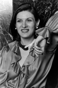 Designer Paloma Picasso, wearing samples from her jewelry line, poses for portraits in New York City on September 30, 1981.