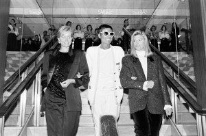 Liz Claiborne (C) and guests attend an event at the flagship Macy's retail store in New York City on September 8, 1986.