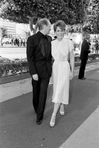 Michael Riva and Jamie Lee Curtis attend the 55th Academy Awards at the Dorothy Chandler Pavillion in Los Angeles, California, on April 11, 1983. (Photo by Fairchild Archive/WWD/Penske Media via Getty Images)