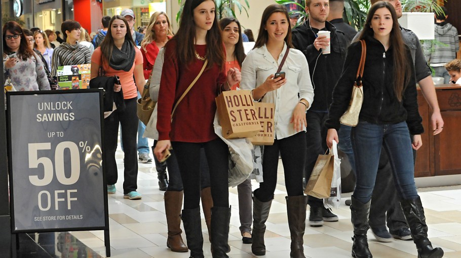 Shoppers browse Crossgates Mall in New York.
