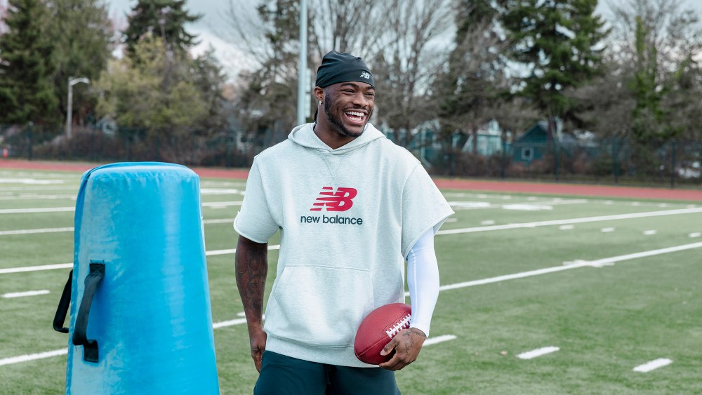 Jalen Milroe, New Balance, ambassador, athlete, Seattle Seahawks, shoes, sneakers, football