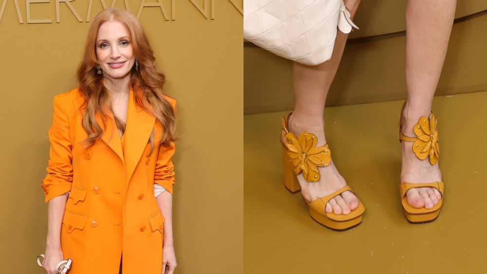 Jessica Chastain at the Zimmermann fashion show as part of Paris Fashion Week Fall 2026 held at Carreau du Temple on March 9, 2026 in Paris, France.