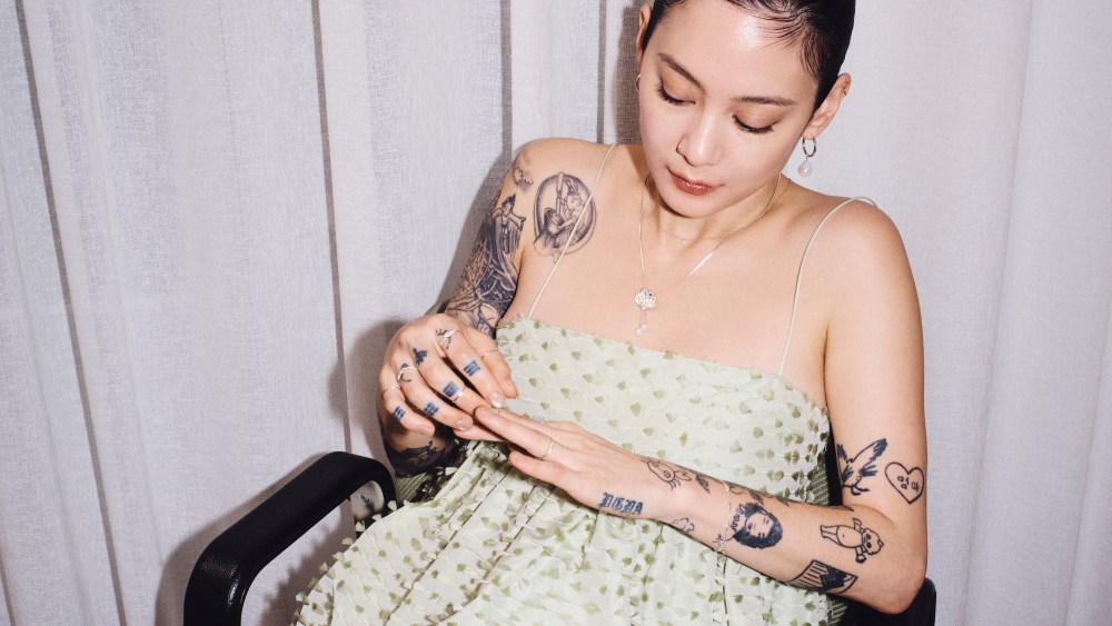 Michelle Zauner of Japanese Breakfast in a campaign for Catbird jewelry